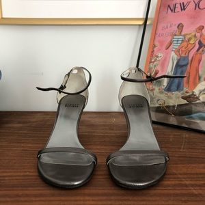 Stuart Weitzman Leather Mid-Heel Sandal